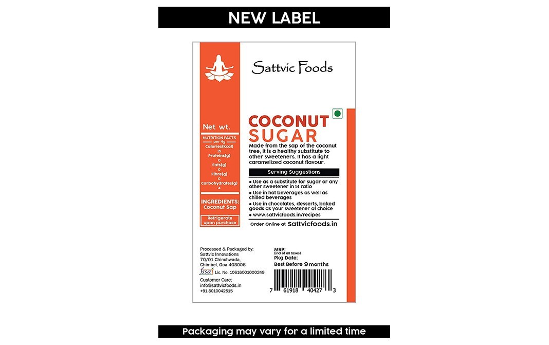 Sattvic foods Coconut Sugar    Pack  250 grams